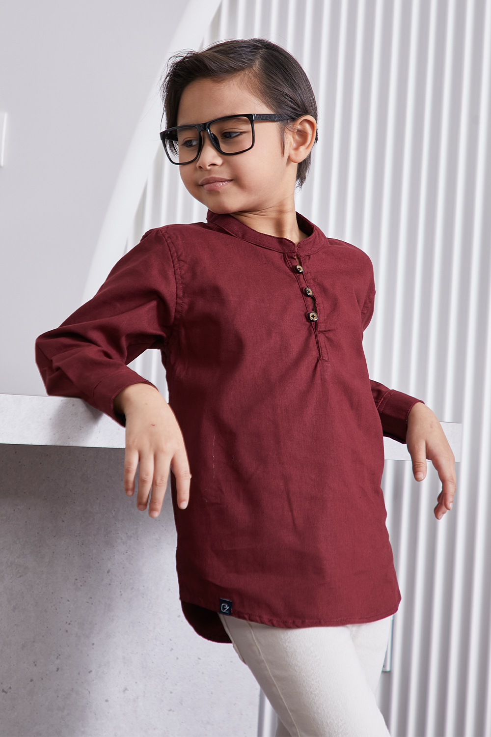 Kurta Fahd Kids - Maroon